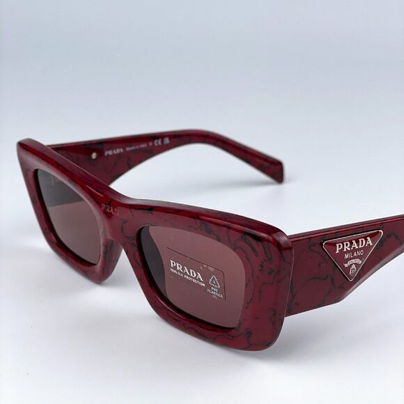 NEW Prada PR13ZS 15D08S Etruscan Marble Red Dark Violet Cat Eye Women Sunglasses - Picture 6 of 11